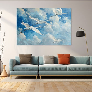 Painting of Birds in Flight